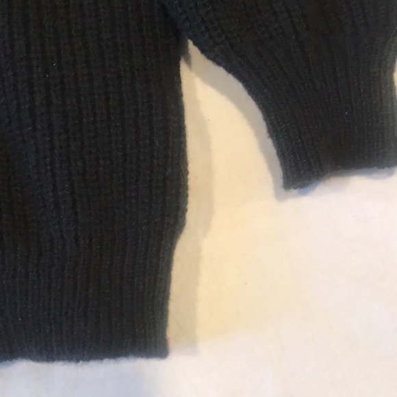 Soft Sweater Black Ribbed White Faux Pearls Cold Shoulder Aiblee S - Picture 7 of 14